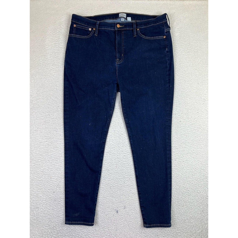 J Crew 10" High Rise Toothpick Jeans Womens 34 (Fits 38x27) Dark Wash Denim